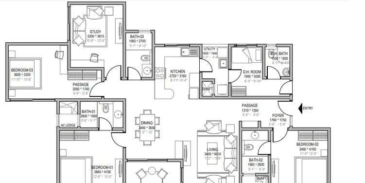 Floor plan for Sobha Windsor